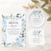 Bruiloft Bridal Shower Stof Blauw Eucalyptus Salie Papieren Bordje