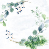 Dusty Blue Eucalyptus Rustic Engagement Party Kaart