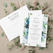 Dusty Blue Floral 2 Guestbook Sign Poster V2 (Personaliseer deze collectie van deze onafhankelijke maker. Test)