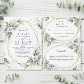 Elegant Stofblauw Groene VERLOVINGSFEEST Kaart (Personaliseer de collectie van deze zelfstandige maker.)