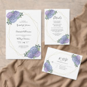 Geometrische Waterverf Blue Floral Wedding Details Informatiekaartje (Personaliseer de collectie van deze zelfstandige maker.)