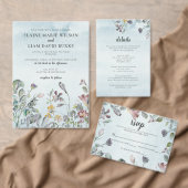 Waterverf Floral Botanical Dusty Blue Wedding Informatiekaartje (Personaliseer de collectie van deze zelfstandige maker.)