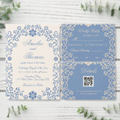 Dusty Blue Floral Wedding Acryl Uitnodigingen (Personaliseer de collectie van deze zelfstandige maker.)