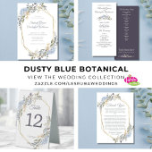 Geometric Gold Lijst Dusty Blue Florals Hartelijk  Ronde Sticker
