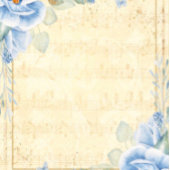 Dusty Blue Floral  Musical Save the Date Kaart