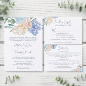 Dusty Blue Florals Monogram Weddenschap Servet (Personaliseer de collectie van deze zelfstandige maker.)