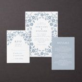 Eenvoudige minimalistische stoffige blauw witte br informatiekaartje (Personaliseer de collectie van deze zelfstandige maker.)