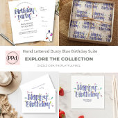 Handbelettering Dusty Blue Gepersonaliseerd Verjaa Tissuepapier