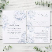 Dusty Blue Hydrangea Wedding Save the Date Kaart (Personaliseer de collectie van deze zelfstandige maker.)