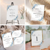 Dusty Blue Ivory Trouwceremonie Menu