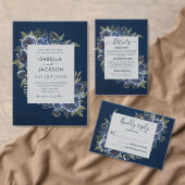 Dusty Blue Navy Champagne Ivoor Wedding Reclamebord Met Voetstuk (Personaliseer de collectie van deze zelfstandige maker.)