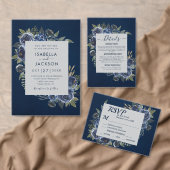 Stofblauw Marine Champagne Ivoor Trouw  Save The Date (Personaliseer de collectie van deze zelfstandige maker.)