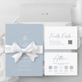 Dusty Blue Wedding Thank You Card  Aankondigingskaart