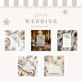 Dusty Blue Ornament Wedding Informatiekaartje