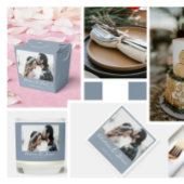 Aangepaste Elegante Stoffige Blauwe Kalligrafie Br Menu