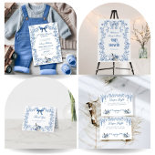 Dusty Blue Toile Floral Pumpkin Boy Baby shower Bedankdoosjes
