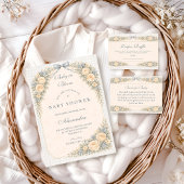 Dusty Blue Rose Arch Diapper Raffle Informatiekaartje