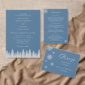 Stoffig Blauw Winter Trouwdekens voor Gasten Sign Poster (Personaliseer de collectie van deze zelfstandige maker.)