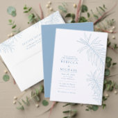 Dusty Blue Elegant Botanical Order of Service Handwaaier (Personaliseer deze collectie van deze onafhankelijke maker. Test)