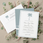 Dusty Blue Palm Tree Wedding stickers (Personaliseer deze collectie van deze onafhankelijke maker. Test)