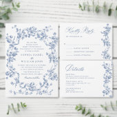 Victoriaans  Grace Dusty Blue ENGAGEMENT PARTY Kaart (Personaliseer de collectie van deze zelfstandige maker.)