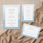 Modern Dusty Blue Wedding Kaart (Personaliseer de collectie van deze zelfstandige maker.)