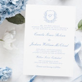 White and Dusty Blue Wedding Place Name Card DIY Kaart