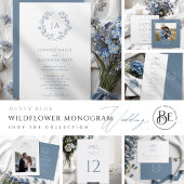 Dusty Blue Monogram Wedding Bedankjes Labels