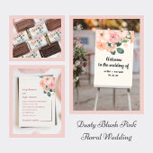 Dusty Blush Pink Floral Meal Choice RSVP Card