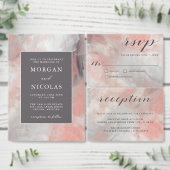 Koraalgrijze Abstracte penseelstreken Bindgegevens Informatiekaartje (Personaliseer de collectie van deze zelfstandige maker.)