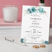 Dusty Emerald Groen Wit Bloemen Bruiloft Wijnglas Zonder Voet