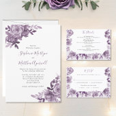 Dusty Mauve Bloemen Rozen Waterverf Bruiloft Servet