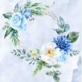 Dusty Navy Blue Floral Wedding Dank je Handwaaier