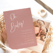 Dusty Pink/ Roos Het is een meisje Baby shower Kaart