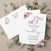 Dusty Pink Boho Floral 4x9'' Huwelijksmenu Menu (Personaliseer deze collectie van deze onafhankelijke maker. Test)