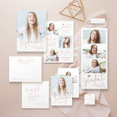 Roze Eenvoudig Modern Script Afstuderen retouradre Etiket