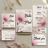 Blush Pink Wildflower Personalized Wedding Napkin Servet