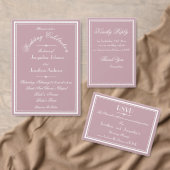 Chic Script Details Stof Roze Save The Date Aankondiging (Personaliseer de collectie van deze zelfstandige maker.)