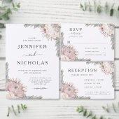 Dusty Roos Boho Dried Flowers Weddenschap Etiket (Personaliseer de collectie van deze zelfstandige maker.)