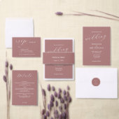 Dusty roos kalligrafie bruiloft save the date kaar kaart (Personaliseer de collectie van deze zelfstandige maker.)