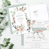 Dusty Rozen Eucalyptus bloemenschrift bruiloft Gastenboek