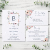 Dusty Roos Florals Song Request RSVP Briefkaart (Personaliseer de collectie van deze zelfstandige maker.)