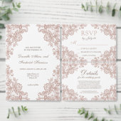 Stoffig roos kant bruiloft familie gereserveerd te kaart (Personaliseer de collectie van deze zelfstandige maker.)