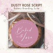 Stofroze Roze Elegant Script Bakkerij Loyaliteit Visitekaartje
