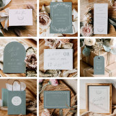 Dusty Sage Save the Date Wedding Announcement