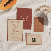 Fancy Terracotta Boho Old Money Luxury Wedding Menu