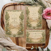 Earthy Botanical Desert Wedding Kaart