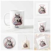 Pasen Husky Chocolade Eieren en Bloemen - Ronde Sticker