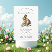 Schattigee  Konijn Bunny Hare Easter Floral Bedankkaart