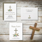 Decoratieve Paaseieren Botanische Eenvoudige Kruis Kartonnen Onderzetters